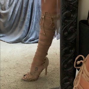 Tie up gladiator style heels